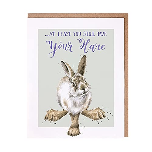 Wrendale - PAC026 - Doppelkarte mit Umschlag, Party Animals, Hase, At least you still have your hare, 17cm x 14cm Wrendale - PAC026 - Doppelkarte mit Umschlag, Party Animals, Hase, At least you still have your hare, 17cm x 14cm von Wrendale Designs
