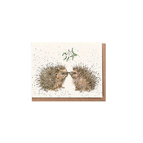 Wrendale - XGE001 - Weihnachten Grußkarte, Doppelkarte mit Umschlag, Mini Karte, Igel, Hogs and Kisses, 7,2cm x 9cm Wrendale - XGE001 - Weihnachten Grußkarte, Doppelkarte mit Umschlag, Mini Karte, Igel, Hogs and Kisses, 7,2cm x 9cm von Wrendale Designs