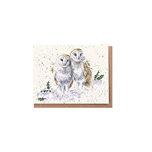 Wrendale - XGE017 - Weihnachten Grußkarte, Doppelkarte mit Umschlag, Mini Karte, Eulen, White Christmas, 7,2cm x 9cm Wrendale - XGE017 - Weihnachten Grußkarte, Doppelkarte mit Umschlag, Mini Karte, Eulen, White Christmas, 7,2cm x 9cm von Wrendale Designs