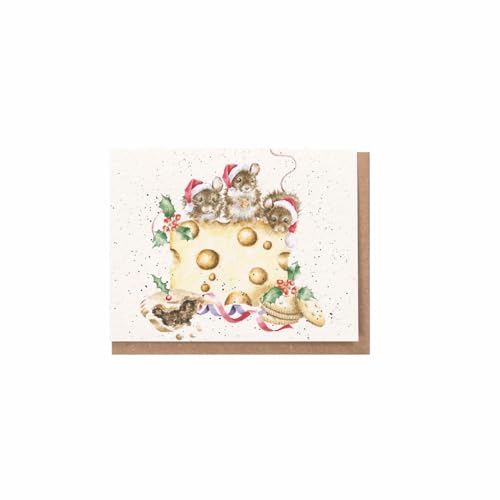 Wrendale - XGE036 - Weihnachten Grußkarte, Doppelkarte mit Umschlag, Mini Karte, Mäuse, Christmas Crackers about cheese, 7,2cm x 9cm Wrendale - XGE036 - Weihnachten Grußkarte, Doppelkarte mit Umschlag, Mini Karte, Mäuse, Christmas Crackers about cheese, 7,2cm x 9cm von Wrendale Designs
