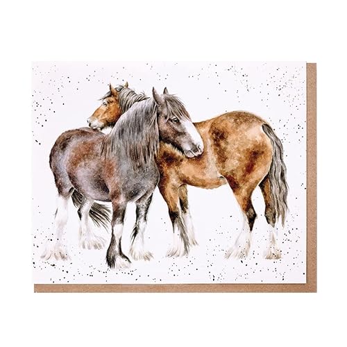 Wrendale - ACS189 - Grußkarte, Doppelkarte mit Umschlag, Side by side, Pferde, The Country Set Karte, 17cm x 12,5cm von Wrendale Designs