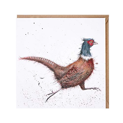 Wrendale Doppelkarte mit Umschlag, Fasan rennt, Quadratisch, 15x15 cm von Wrendale Designs
