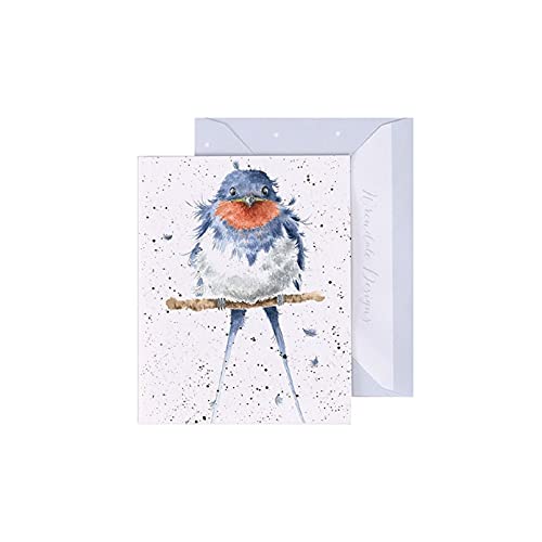 Wrendale - GE042 - Grußkarte, Doppelkarte mit Umschlag, Mini Karte, Nur für dich, Vogel, True Blue, 7,5cm x 9cm von Wrendale