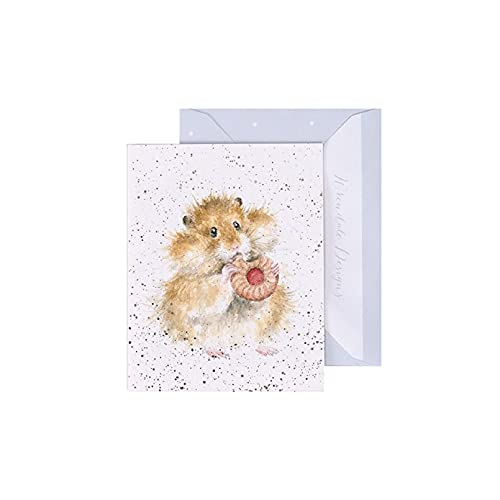 Wrendale - GE053 - Grußkarte, Doppelkarte mit Umschlag, Mini Karte, Nur für dich, Hamster, The diet starts tomorrow, 7,5cm x 9cm, beige von Wrendale