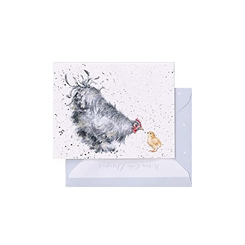 Wrendale - GE091 - Grußkarte, Doppelkarte mit Umschlag, Mini Karte, Nur für dich, Huhn, Mother Hen, 7,5cm x 9cm von Wrendale