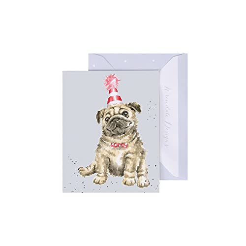 Wrendale - GE105 - Grußkarte, Doppelkarte mit Umschlag, Mini Karte, Nur für dich, Hund, Mops, 7,5cm x 9cm von Wrendale Designs