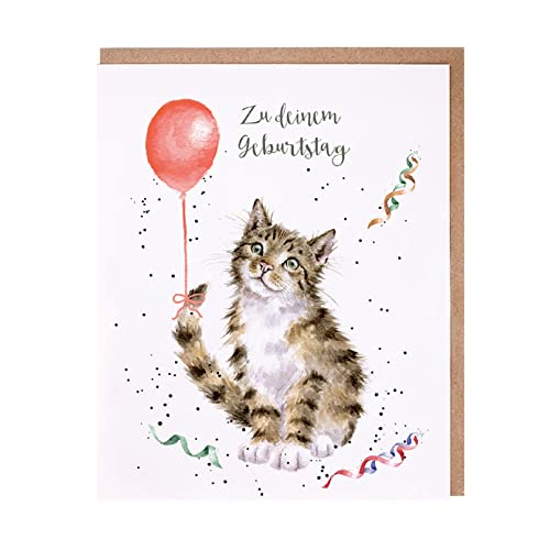 Wrendale - GOC054 - Grußkarte, Doppelkarte mit Umschlag, Geburtstag, Katze, Zu deinem Geburtstag, 17cm x 14cm von Wrendale