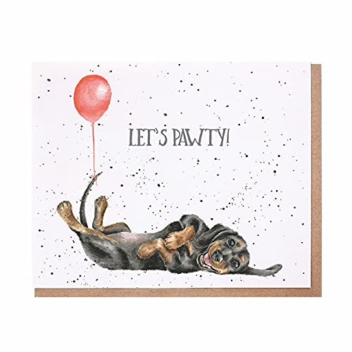 Wrendale - OC118 - Doppelkarte mit Umschlag, Hund, Lets Pawty!, 15cm x 15cm, quadratisch von Wrendale Designs