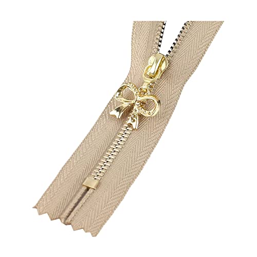 4 Stück 3# geschlossene Metallreißverschlüsse 15/18/20/25/30cm geschlossene Reißverschlüsse für Kleidung, Taschen, Reparatur, Heimwerkerzubehör, Khaki, 25cm von Wresetly