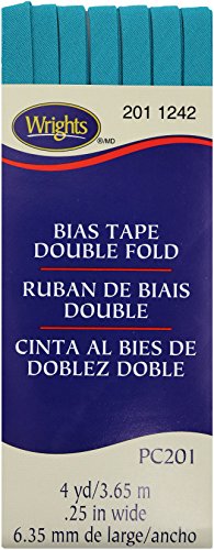 Wrights doppelt gefaltete Bias Tape 1/4 x4yd, Sortiert, Mittelmeer, 13.21 X 5,08 x 0,66 cm von Wright's