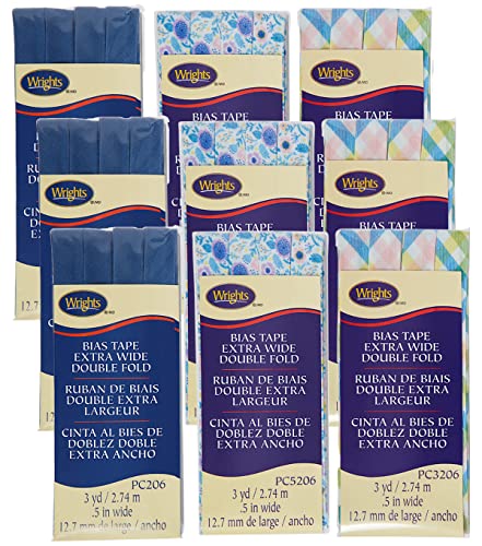 Wright's AT841N1999 Extra breit, 1,27 cm, doppelt gefaltet Schrägband zum Quilten und Nähen, mehrfarbig, 27 Total Yards, 9 Count Wright's AT841N1999 Extra breit, 1,27 cm, doppelt gefaltet Schrägband zum Quilten und Nähen, mehrfarbig, 27 Total Yards, 9 Count von Wrights