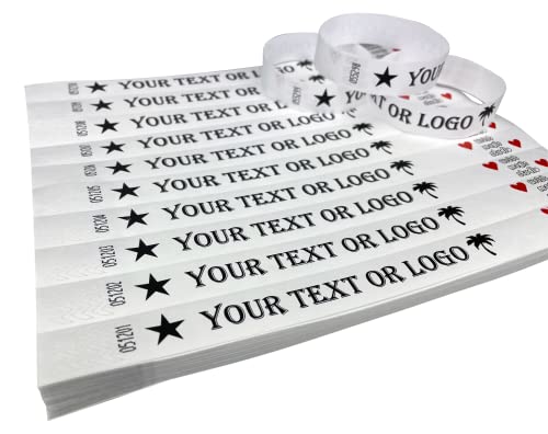 10 Weiß Individuell Bedruckte Tyvek-Armbänder mit Ihrem Personalisierten Text/Logo für veranstaltungen, Partys, Festivals, ID 10 Weiß Individuell Bedruckte Tyvek-Armbänder mit Ihrem Personalisierten Text/Logo für veranstaltungen, Partys, Festivals, ID von Wrist Magic Studio