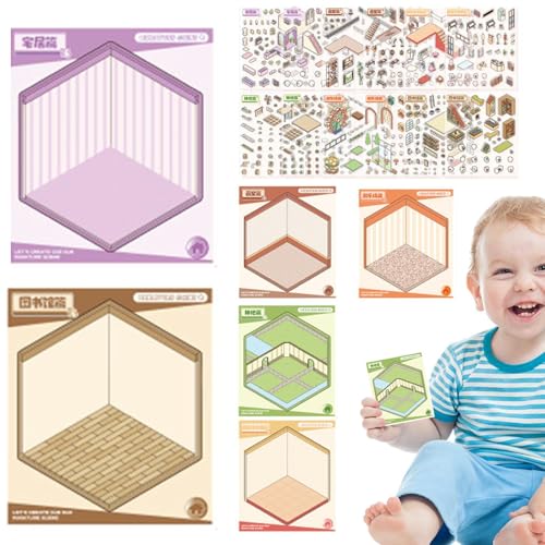 House Stickers, Cartoon Stickers for Crafts, Miniature Sticker Scenes for Kids, Sticker Art for Birthday Crafts, Creative Easter Stickers for Kids, Christmas Stickers for Children von Wrohto