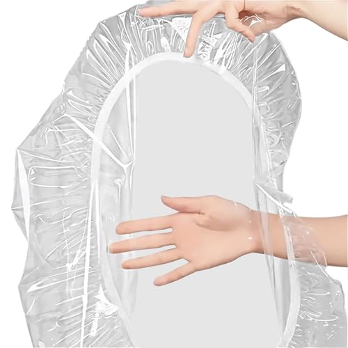 Transparent Table Protector, PVC Round Tablecloth with Elastic Strap, Oil-Resistant Scratch-Resistant Weatherproof Cover, Perfect for Kitchen Garden Cafe Desk Workshop, Easy Cleaning Transparent Table Protector, PVC Round Tablecloth with Elastic Strap, Oil-Resistant Scratch-Resistant Weatherproof Cover, Perfect for Kitchen Garden Cafe Desk Workshop, Easy Cleaning von Wrohto