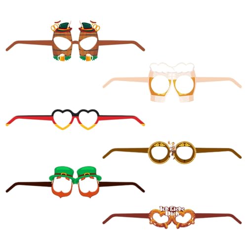 Wrohto Papierbrillen – Bierfestgläser – Bayerische Bierfest-Brille, Oktoberfest-Fotoautomaten-Requisiten, Gläser für Männer und Frauen Wrohto Papierbrillen – Bierfestgläser – Bayerische Bierfest-Brille, Oktoberfest-Fotoautomaten-Requisiten, Gläser für Männer und Frauen von Wrohto