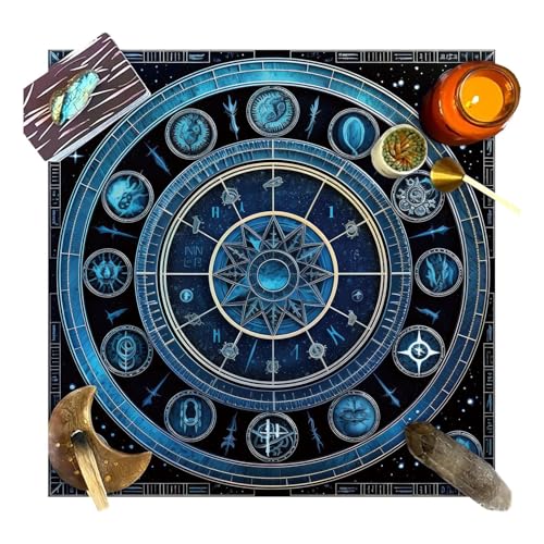 Wrohto Tischdecke für Tarot-Matte, Wahrsagungskarte, mystisches Design, Pfirsich-Samtstoff für Brettspiele, Tarot-Lesen, Freunde, Familienunterhaltung, Klassenkameradentreffen, 49 x 49 cm Wrohto Tischdecke für Tarot-Matte, Wahrsagungskarte, mystisches Design, Pfirsich-Samtstoff für Brettspiele, Tarot-Lesen, Freunde, Familienunterhaltung, Klassenkameradentreffen, 49 x 49 cm von Wrohto