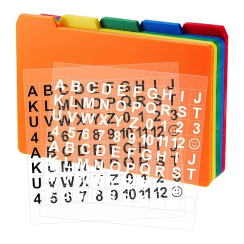 Wrtysully 50-Teiliges Karteikarten-Führungsset, Alphabet-Aufkleber, Karteikarten-Trennblätter, Selbstklebendes Nummernaufkleber-Set (Gemischte Farben, 7,6 X 12,7 Cm) von Wrtysully
