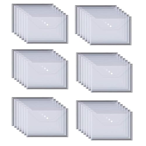 Wrtysully 50PCS Transparente Wasserdichte Umschlagmappe mit Knöpfen, A4-Größe, Dickes Kunststoffmaterial für Schule und Büro Wrtysully 50PCS Transparente Wasserdichte Umschlagmappe mit Knöpfen, A4-Größe, Dickes Kunststoffmaterial für Schule und Büro von Wrtysully