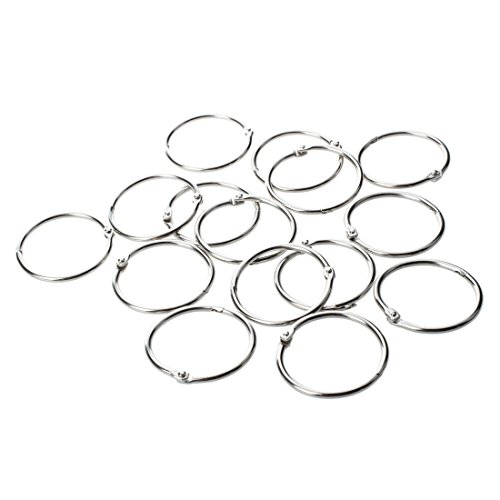 Wrtysully Dojimayisc(R)15 Stueck 1.8" Loseblattordner Ringe Schluesselringe fuer Ringbuch Metallbuch - Silber von Wrtysully