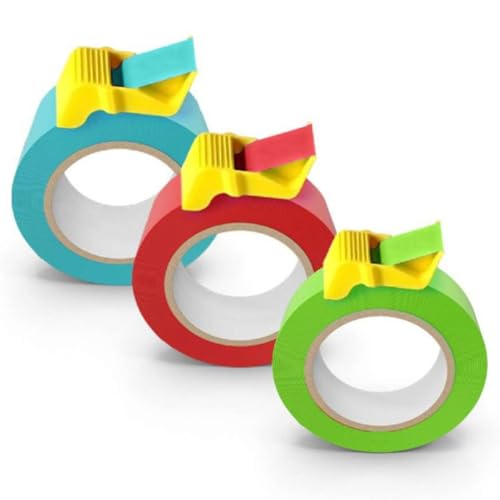 Wrtysully Kompakter Klebebandspender Von Tape Cap, 3er-Pack für 1-, 1-1/2- und 2- und Malerklebeband, DIY-Malerzubehör von Wrtysully