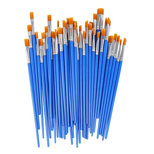 Wrtysully Pinsel Set 50 StüCk Kinder Nylon Flach Haar Kleine ÖL Aquarell KüNstler Malerei Kits Bulk für Kinder Wrtysully Pinsel Set 50 StüCk Kinder Nylon Flach Haar Kleine ÖL Aquarell KüNstler Malerei Kits Bulk für Kinder von Wrtysully