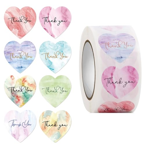 500COUNts Heart Form Danke Beschriftungen 1 Zoll Herzsiegelaufkleber Vielen Dank Aufkleber Für Hochzeit Valentines Verpackung von Wsdsgz