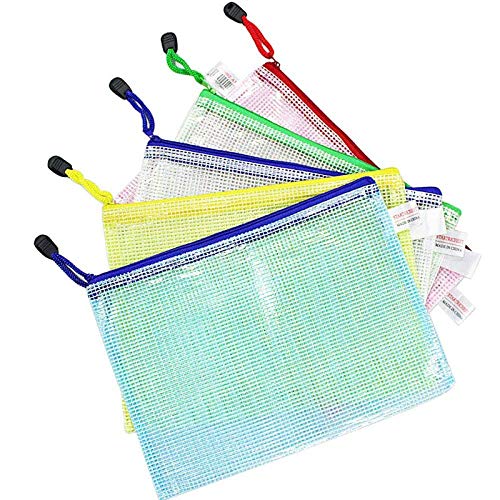 Wskderliner Dokumententasche A5 Klett Zip Beutel Reissverschluss Mesh Bag Farbig Plastic Zipper Tasche Packung von 10 von Wskderliner