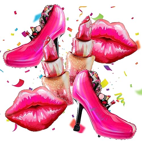 Rote Lippen Luftballons High Heels Luftballons Lippenstift Ballons für Hot Pink Mädchen Geburtstag Dekorationen Make-up Party Dekorationen Spa Party Dekorationen Brautdusche Valentinstag Dekorationen Rote Lippen Luftballons High Heels Luftballons Lippenstift Ballons für Hot Pink Mädchen Geburtstag Dekorationen Make-up Party Dekorationen Spa Party Dekorationen Brautdusche Valentinstag Dekorationen von Wstewoo