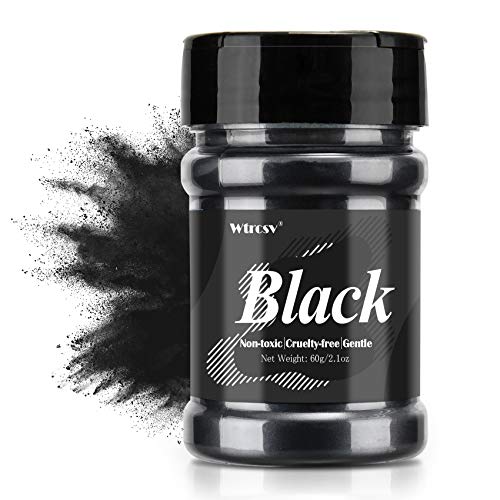 Epoxidharz Farbe metallic, Seifenfarbe - 60g schwarz Pulver - für die Seifenherstellung, Mica Powder, Epoxy Resin Farbe Farbpigmente Pigmentpulver Farben Pigment, Farbe für Epoxidharz, Lipgloss Farbe von Wtrcsv