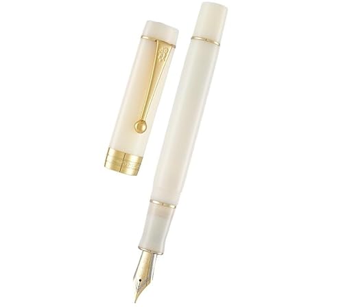 Wtukmo Acryl-Füllfederhalter, schöner grüner Geschenkstift EF/F/M mit Konverter, Schreibwaren, Büro, Schulbedarf, Schreibwaren (Elfenbeinweiß, F) von Wtukmo
