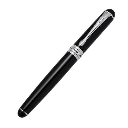 Wtukmo Füllfederhalter, Vollmetallclip, Luxus-Stifte für Studenten, Geschenk, Schreibwaren, Büro, Schulbedarf, Stifte zum Schreiben (schwarze glänzende Farbe) von Wtukmo