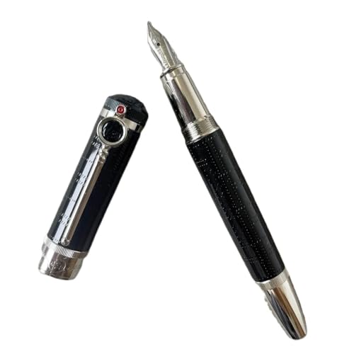 Wtukmo Füllfederhalter mit Lupe, rundes Design, hochwertige Qualität, kleine Stückzahl (A1, Stift mit Beutel) von Wtukmo