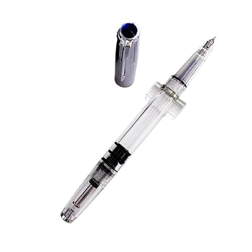 Wtukmo Füllfederhalter mit Presskolbenfüllung, Sichtbare Tinte, Design, Schule, Bürobedarf, Schreibwaren, EF/F-Spitze, Schreibwaren, Geschenk (transparent, EF 0,38 mm) von Wtukmo