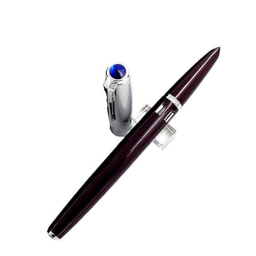 Wtukmo Füllfederhalter mit Presskolbenfüllung, sichtbare Tinte, Design, Schule, Bürobedarf, Schreibwaren, EF/F-Spitze, Schreibwaren, Geschenk (Dunkelrot, F 0,5 mm) von Wtukmo