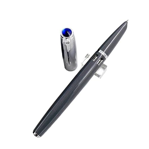 Wtukmo Füllfederhalter mit Presskolbenfüllung, sichtbare Tinte, Design, Schule, Bürobedarf, Schreibwaren, EF/F-Spitze, Schreibwaren, Geschenk (Kriegsschiffgrau, F 0,5 mm) von Wtukmo