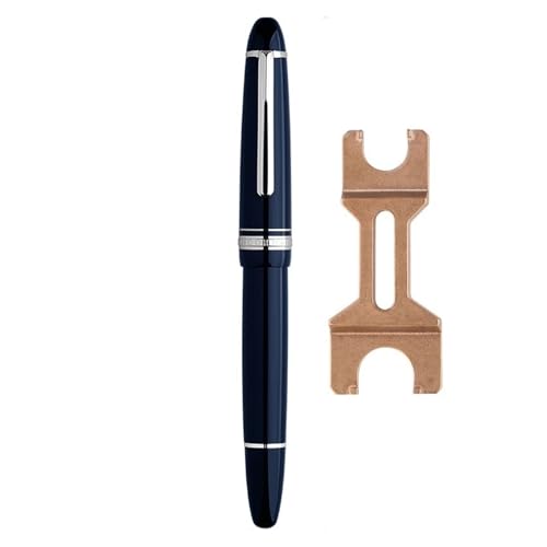Wtukmo Füllfederhalter und Messingschlüssel, Metall-Kupferkolben, 0,4EF/0,5F Federn, Erwachsene, Studenten, Schreibwaren, Geschenke, Stift, Schule (Blau, EF 0,4 mm) von Wtukmo