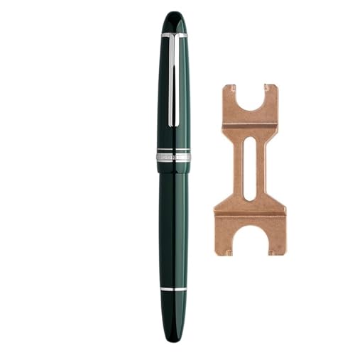 Wtukmo Füllfederhalter und Messingschlüssel, Metall-Kupferkolben, 0,4EF/0,5F Federn, Erwachsene, Studenten, Schreibwaren, Geschenke, Stift, Schule (Grün, EF 0,4 mm) von Wtukmo