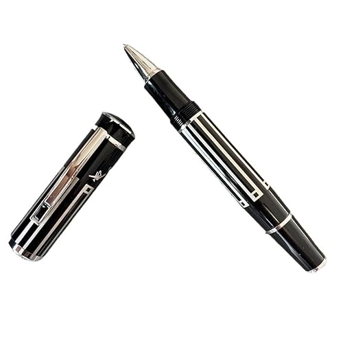 Wtukmo Luxus-Füllfederhalter mit geprägtem Logo, großer Schriftsteller, schwarzer Füllfederhalter, Geschenkstift, Bürobedarf, Schreibwaren-Stift (B, Just Pen) von Wtukmo
