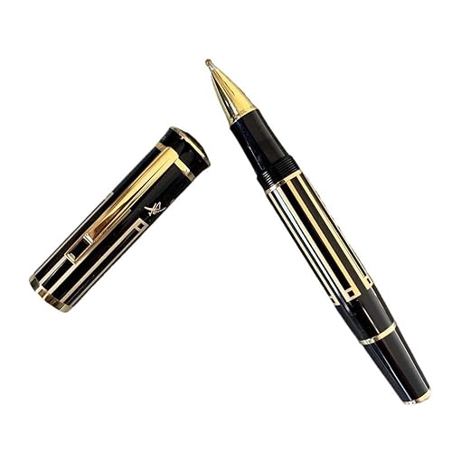 Wtukmo Luxus-Füllfederhalter mit geprägtem Logo, großer Schriftsteller, schwarzer Füllfederhalter, Geschenkstift, Bürobedarf, Stift (E,Just Pen) von Wtukmo