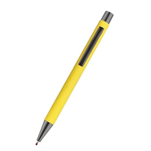 Wtukmo Metall-Kugelschreiber, Werbungsstift, Gummi-Textur, individuelles Logo, Textgravur, Lasergravur, personalisierbarer Namen-Logo-Stift (gelb), 50 Stück von Wtukmo