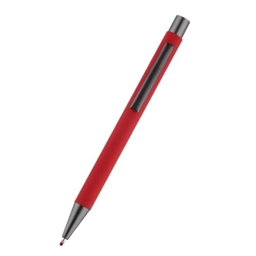 Wtukmo Metall-Kugelschreiber, Werbungsstift, Gummi-Textur, individuelles Logo, Textgravur, Lasergravur, personalisierbarer Namen-Logo-Stift (rot), 50 Stück von Wtukmo