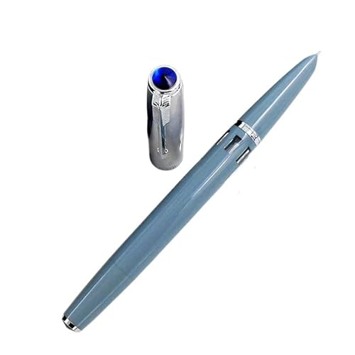 Wtukmo Transparenter Füllfederhalter mit versteckter EF/F-Feder, Schreibwaren, Schule, Bürobedarf, Schreibwaren, glatte Tinte, Stifte mit Box (Hellblau, F 0,5 mm) von Wtukmo