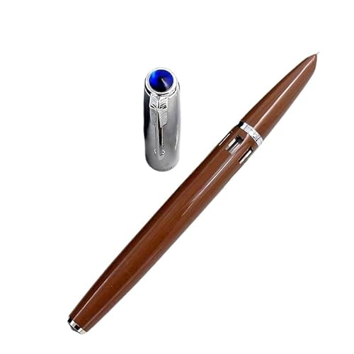Wtukmo Transparenter Füllfederhalter mit versteckter EF/F-Feder, Schreibwaren, Schule, Bürobedarf, glatte Tinte, Stifte mit Box (Kaffee, EF 0,38 mm) von Wtukmo