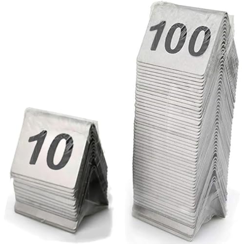 Tischnummern Restaurant 1-100, Geschirr-Tischschilder, Sitzkarten, Tischnummernschilder Aus Edelstahl, 5 X 5 cm, Quadratische Utensilien for Restaurants, Cafés Und Bars(1 to 10) von WuCaZRRsy