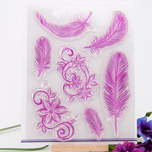 WuLi77 Silikonstempel, Feder Clear Stamps - DIY Stempel Für DIY Album Scrapbooking Photo Card Decor von WuLi77