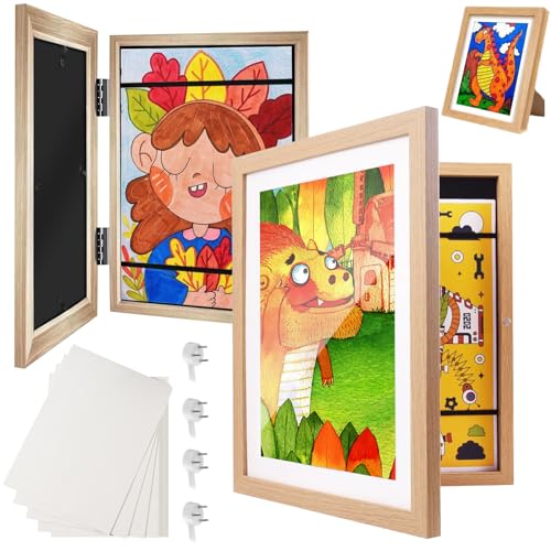 Wuciray Bilderrahmen Kinderzeichnungen A4 mit 20 Zeichenpapier Befüllbarer Rahmen Wechselrahmen Kinderbilder Aufklappbar Kinder Kunst Rahmen mit Aufbewahrungsfunktion Holz 2pcs Wuciray Bilderrahmen Kinderzeichnungen A4 mit 20 Zeichenpapier Befüllbarer Rahmen Wechselrahmen Kinderbilder Aufklappbar Kinder Kunst Rahmen mit Aufbewahrungsfunktion Holz 2pcs von Wuciray