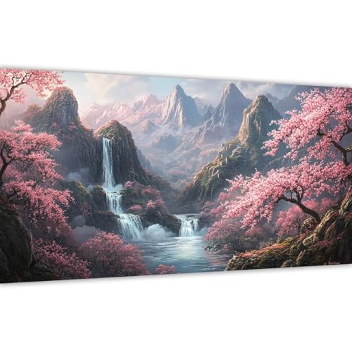 Malen nach Zahlen Berg, Malen nach Zahlen Erwachsene Japan 50x100cm Paint by Numbers Handgemalt Ölgemälde Leinwand Set, 3 Pinsel und Acrylfarbe, Wanddeko Frauen Kreativ Geschenk (Ohne Rahmen) Y#A14 von Wucuuxen