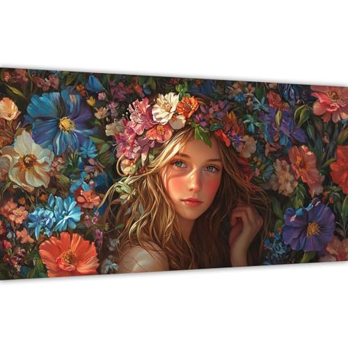 Malen nach Zahlen Blume, Malen nach Zahlen Erwachsene Frau 90x180cm Paint by Numbers Handgemalt Ölgemälde Leinwand Set, 3 Pinsel und Acrylfarbe, Wanddeko Frauen Kreativ Geschenk (Ohne Rahmen) Y#A76 von Wucuuxen