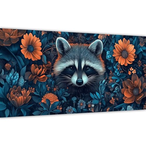 Malen nach Zahlen Blume, Malen nach Zahlen Erwachsene Waschbär 20x40cm Paint by Numbers Handgemalt Ölgemälde Leinwand Set, 3 Pinsel und Acrylfarbe, Wanddeko Frauen Kreativ Geschenk (Ohne Rahmen) Y#A36 von Wucuuxen