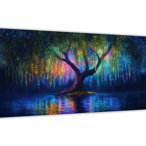 Malen nach Zahlen Bunt, Malen nach Zahlen Erwachsene Baum 40x80cm Paint by Numbers Handgemalt Ölgemälde Leinwand Set, mit 3 Pinsel und Acrylfarbe, Wanddeko Frauen Kreativ Geschenk (Ohne Rahmen) Y#A42 von Wucuuxen